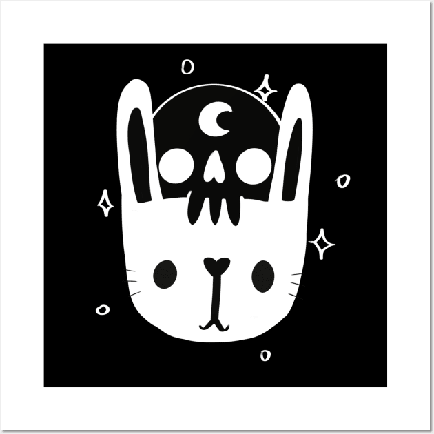 harajuku cute bunny skull Wall Art by ISFdraw